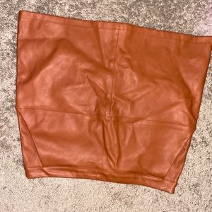 Leather mini skirt